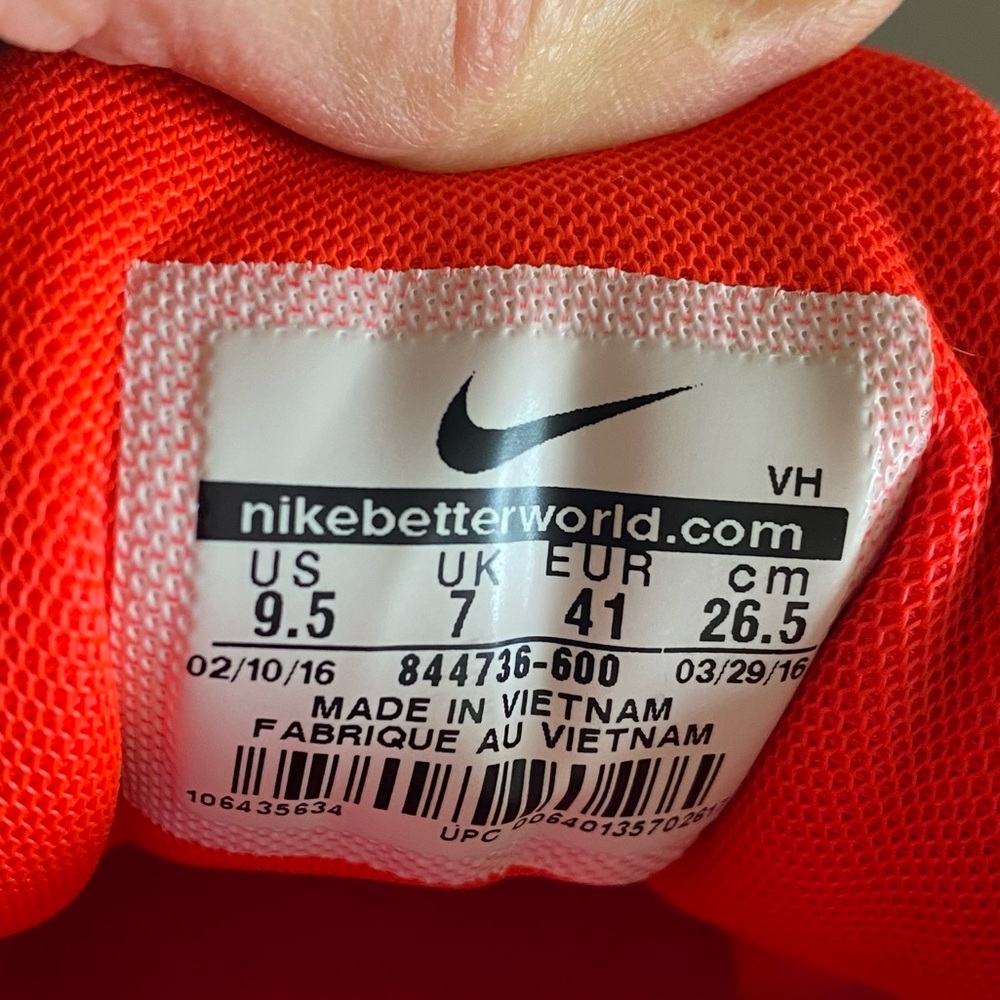 NIKE Women’s Running Sneakers Size 9 1/2 Pink Orange - Picture 2 of 7